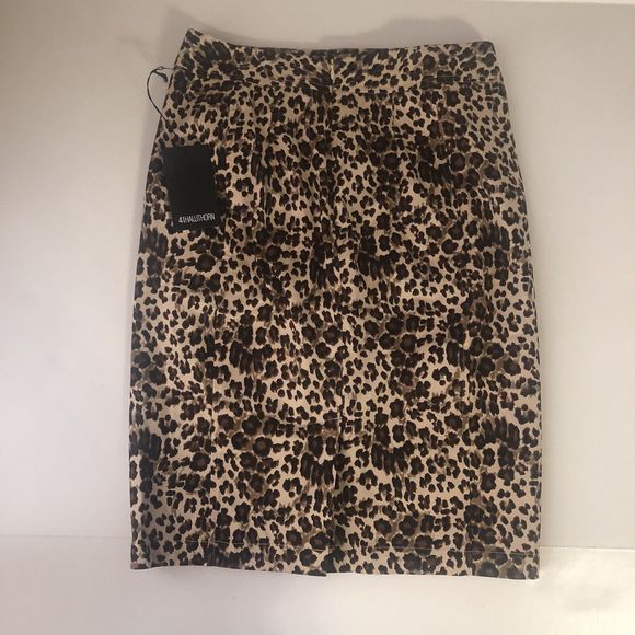 41 hawthorn Brown Small Kristina Leopard Print Pencil Skirt - Picture 2 of 10